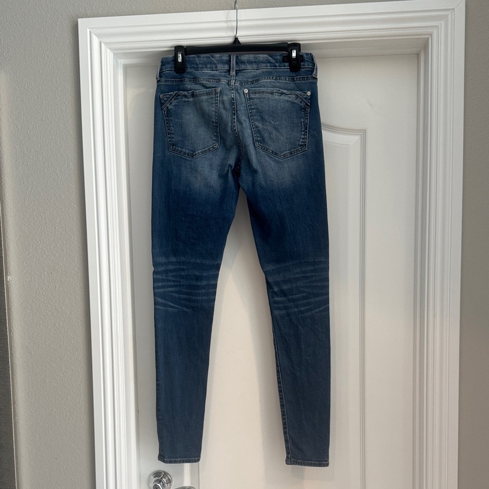Buckle Dark Blue Women's Skinny Jeans - Picture 2 of 5